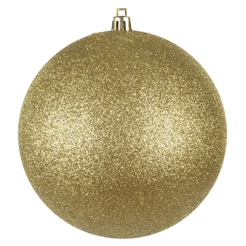 Bola Natal C/Glitter - Dourado - 12cm
