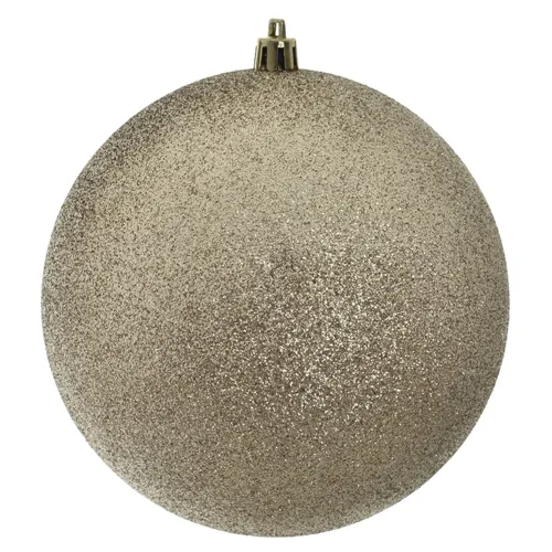 Bola Natal C/Glitter - Champanhe - 12cm