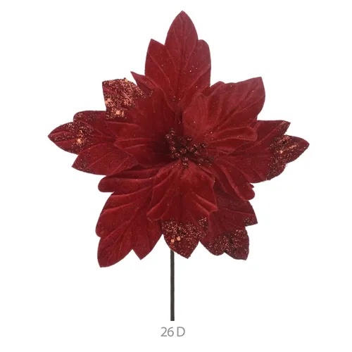 Bico de Papagaio Aveludado C/Glitter - Vermelho - 27cm