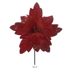 Bico de Papagaio Aveludado C/Glitter - Vermelho - 27cm