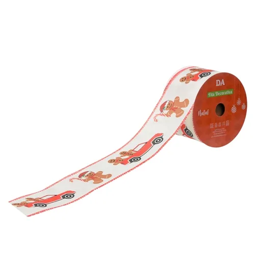 Fita Aramada Tecido C/Costura - Colorido - 6,3cmx9,14m