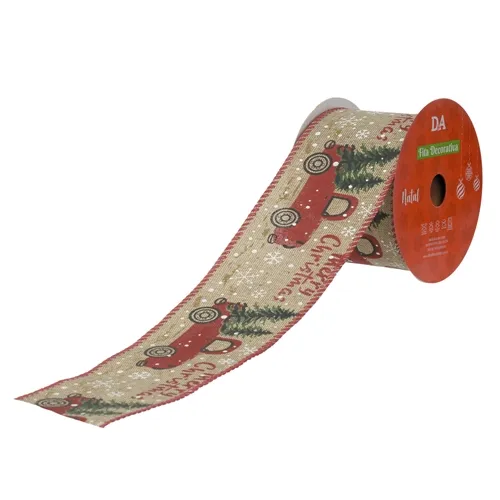 Fita Aramada Tecido C/Costura - Colorido - 6,3cmx9,14m