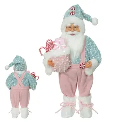 Papai Noel em Pe Candy Colors - Rosa e Azul - 45cm