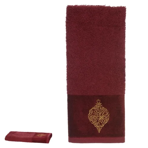 Toalha Labado Bordado Natal Bolas - Bordo - 30x50cm