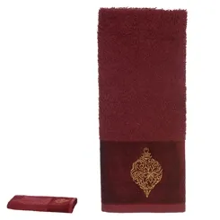 Toalha Labado Bordado Natal Bolas - Bordo - 30x50cm