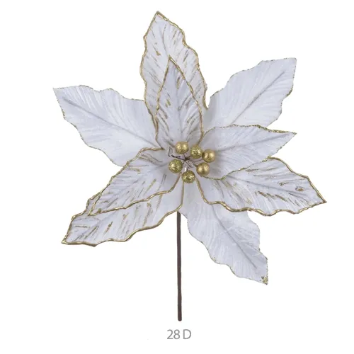 Bico de Papagaio Aveludado - Branco Dourado - 35cm