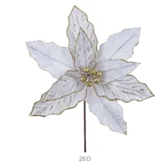 Bico de Papagaio Aveludado - Branco Dourado - 35cm