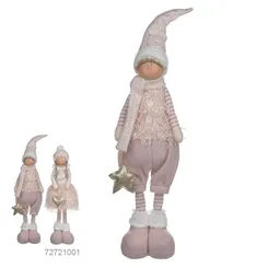 Boneco Natal Menino em Pe - Rosa - 47cm