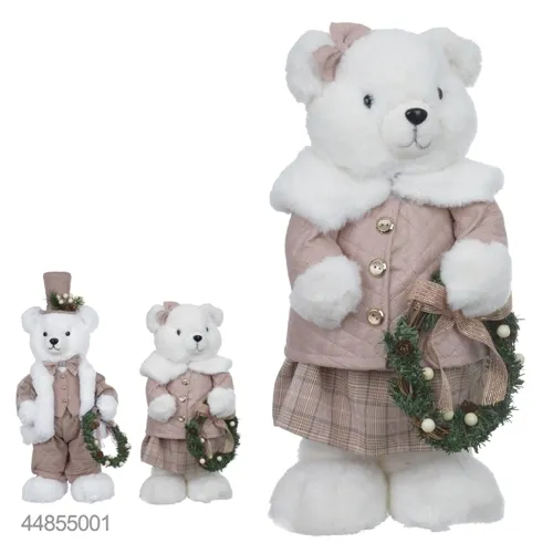 Urso Natal em Pe Femea - Rose - 41cm