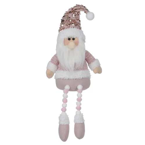 Boneco Natal Papai Noel Sentado - Rosa - 43,5cm