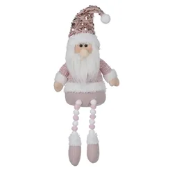 Boneco Natal Papai Noel Sentado - Rosa - 43,5cm