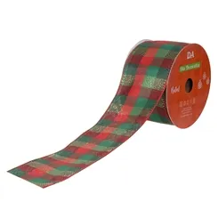 Fita Aramada Tecido Xadrez C/Costura - Colorido - 6,3cmx9,14m