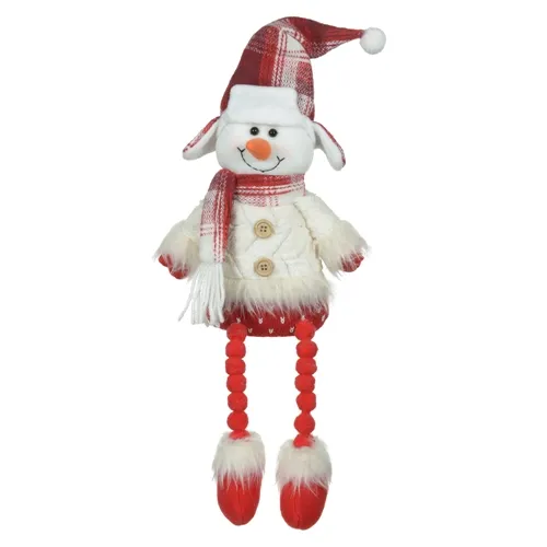 Boneco de Neve Sentado - Vermelho - 42cm