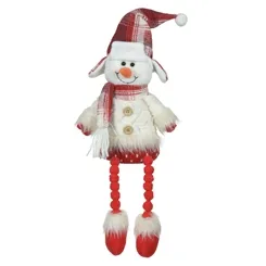 Boneco de Neve Sentado - Vermelho - 42cm