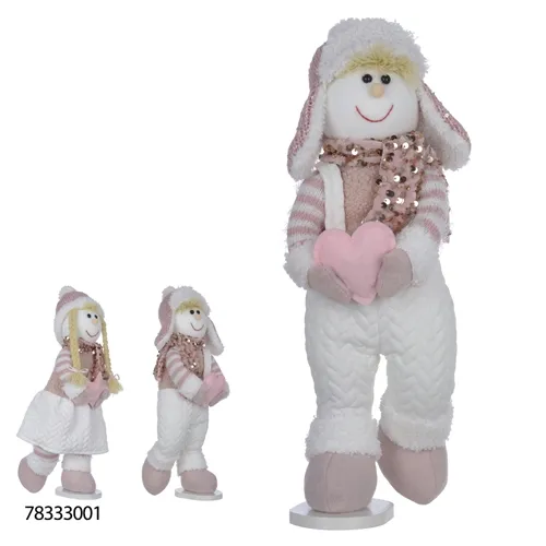 Boneco Natal Menino em Pe - Rosa - 40cm