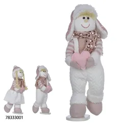 Boneco Natal Menino em Pe - Rosa - 40cm