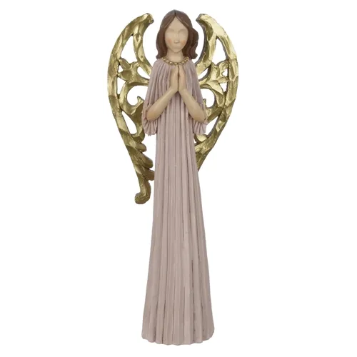 Resina Natal Anjo - Rousa Dourado - 25,8cm