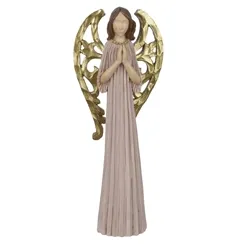 Resina Natal Anjo - Rousa Dourado - 25,8cm
