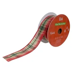 Fita Aramada Tecido Xadrez C/Costura - Colorido - 3,8cmx9,14m