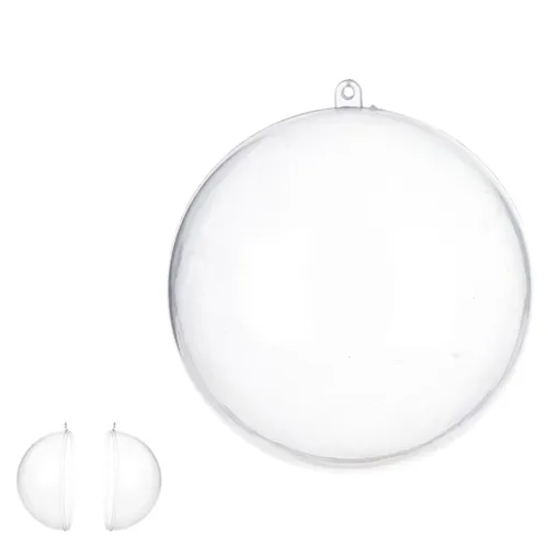 Bola Decorada Natal Porta Retrato - Transparente - 20cm