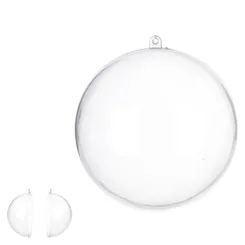 Bola Decorada Natal Porta Retrato - Transparente - 20cm