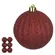 Bola Decorada Natal no PVC C/6 Und.  - Vermelho - 8cm