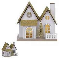 Casinha Decor C/LED - Champanhe 13x8,5x14,5cm