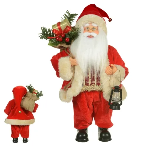 Papai Noel em Pe - Vermelho e Bege - 30cm