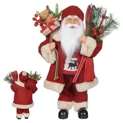 Papai Noel em Pe - Vermelho e Bege - 45cm