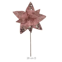 Bico de Papagaio Natal C/Glitter - Rose - 51cm