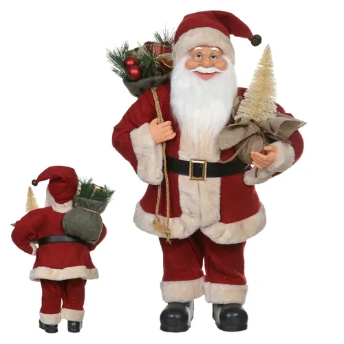 Papai Noel em Pe - Vermelho e Bege - 60cm