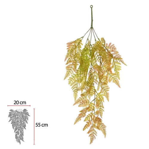 F.SAMAMBAIA PENDURAR C/PRINT PLASTICO X25 (VERDE OUTONO) 70cm  - 46646002 - FA