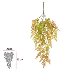 F.SAMAMBAIA PENDURAR C/PRINT PLASTICO X25 (VERDE OUTONO) 70cm  - 46646002 - FA