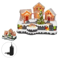 NATAL VILA GINGERBREAD C/ADAPTADOR (COLORIDO) 33,5X22X24CM  - 48900001 - FA