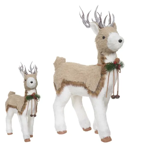 RENA NATAL EM PE SISAL (BEGE BRANCO) 49cm  - 51320001 - FA