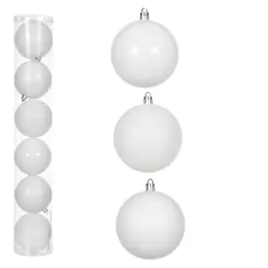 BOLA NATAL EM TUBO MISTA C/6 UND (BRANCO) 8cm  - 48187005 - FA