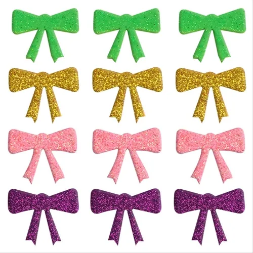 Aplique Adesivo Glitter Colors - 3cm - Lacinhos - 12 unidades - Make+