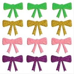 Aplique Adesivo Glitter Colors - 3cm - Lacinhos - 12 unidades - Make+