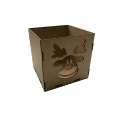 CACHEPOT NATALINO ROSTO RENA 10,5X10,5X10,5CM CRU - RO