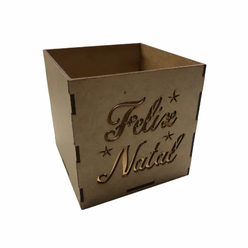 CACHEPOT NATALINO RENA 10,5X10,5X10,5CM CRU - RO