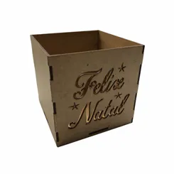 CACHEPOT NATALINO RENA 10,5X10,5X10,5CM CRU - RO