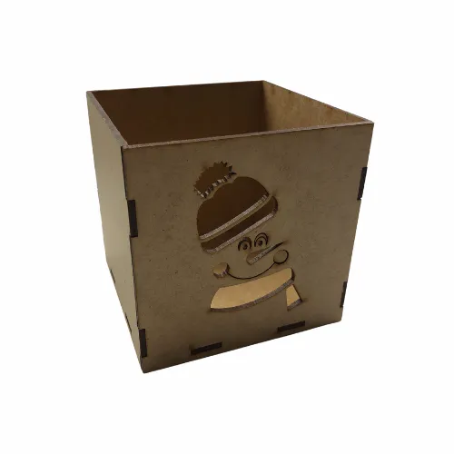 CACHEPOT NATALINO BONECO DE NEVE 10,5X10,5X10,5CM CRU - RO