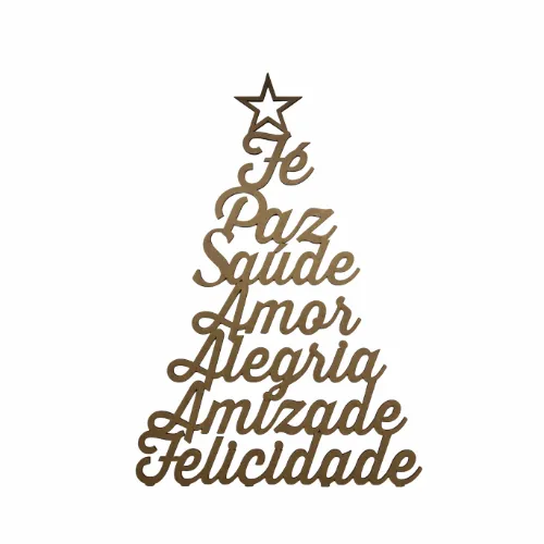 ARVORE DE NATAL DIZERES CURSIVA 50CM - RO