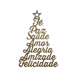 ARVORE DE NATAL DIZERES CURSIVA 50CM - RO