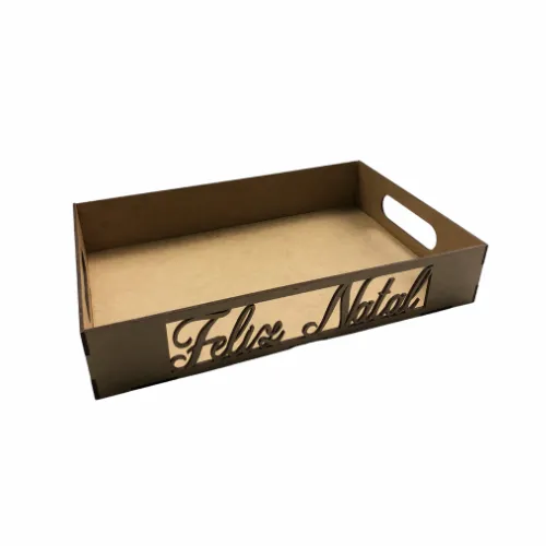 BANDEJA LASER FELIZ NATAL 30X20X5,5CM  - RO