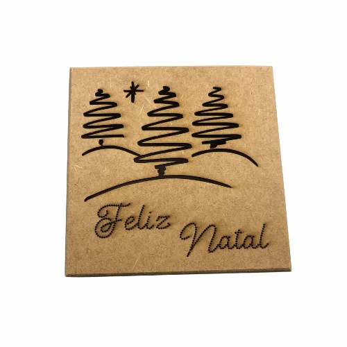 PLACA RETANGULAR FELIZ NATAL 30X12CMCRU - RO