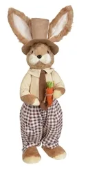 PASCOA BONECO COELHO MACHO EM PE PALHA (MARROM) 74X23X30CM  - 46367001 - FA