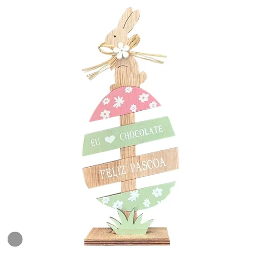 PLACA DECORATIVA  OVO 23,5X4X9,5cm (BEGE ROSA)