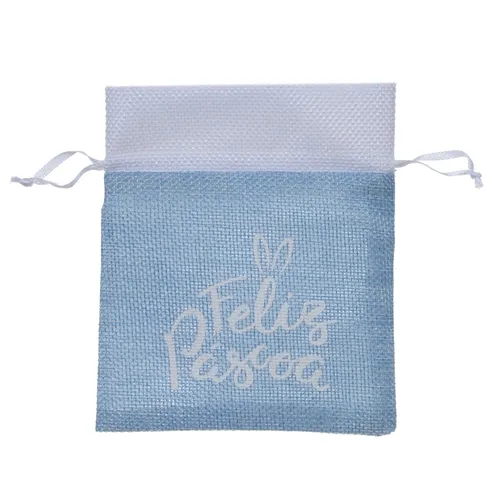 PASCOA EMBALAGEM TECIDO (AZUL) 14X12cm