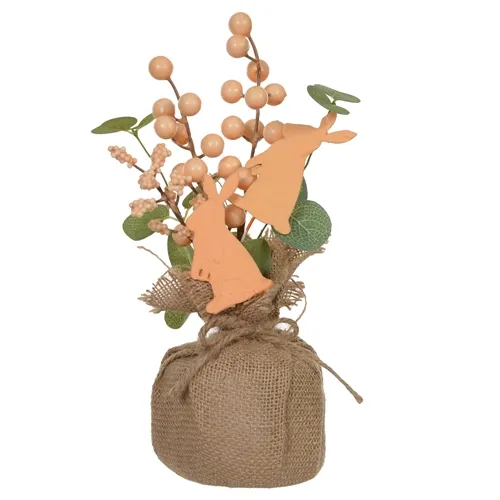 PASCOA ARVORE C/COELHO (LARANJA) 38cm